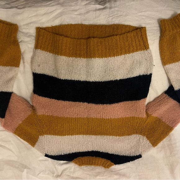Sunday Best Colorblock Sweater in Mustard, Pink, Black, and Cream - Picture 3 of 4